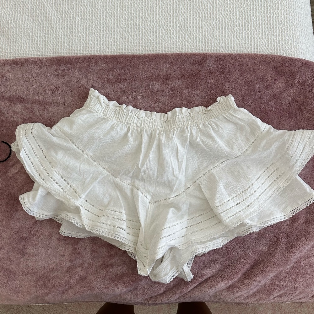 WHITE AERIE RUFFLE SKORT